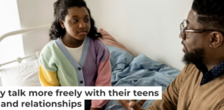 Compared to the previous generation, fathers now are more likely to be involved in their teens’ lives. The Good Brigade/DigitalVision via Getty Images